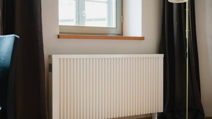 a white radiator in a room